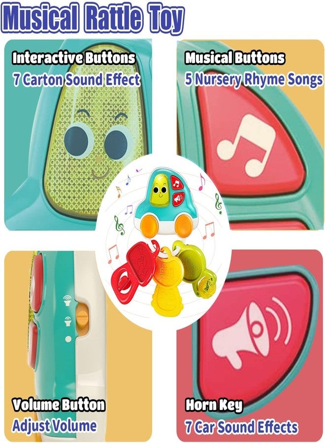 كيديتوس عضاضة موسيقية للأطفال من كيديتوس، سلسلة مفاتيح للسيارة، خشخيشة، ألعاب أطفال مزودة بضوء وصوت لمقعد السيارة، مناسبة للأطفال الرضع والأطفال الصغار من عمر 6 إلى 12 شهرًا، متعددة الألوان - Image 2